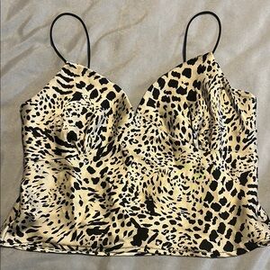 Leopard Print Satin Cami Top Size S never worn